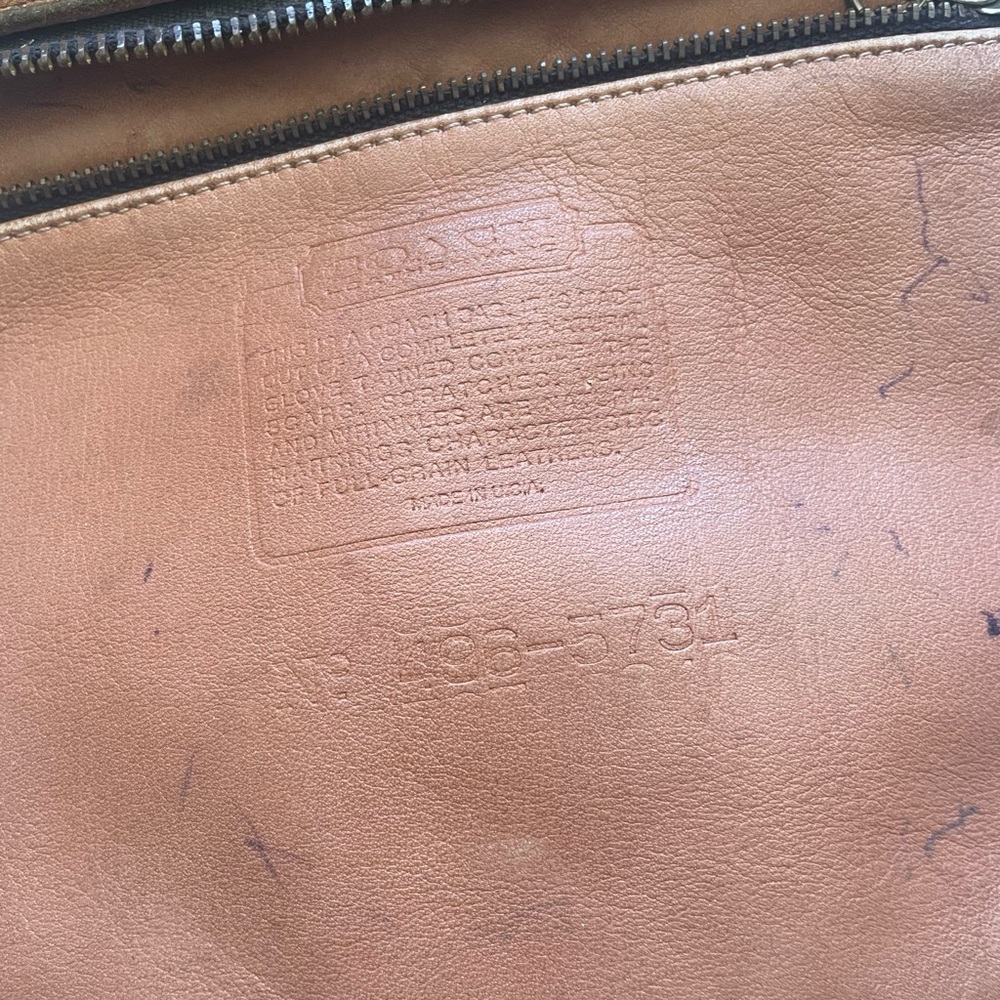 VTG 80s 90s COACH Satchel Purse Handbag Tan Leather Dr Bag 5731 Distressed - Picture 10 of 10